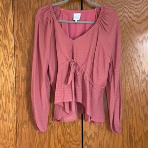 Pink Long Sleeve Blouse